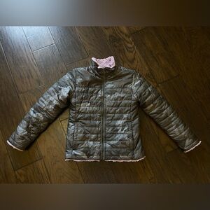 The North Face Mossbud Swirl (Camo) Reversible Jacket Girls Size L 14-16, EUC